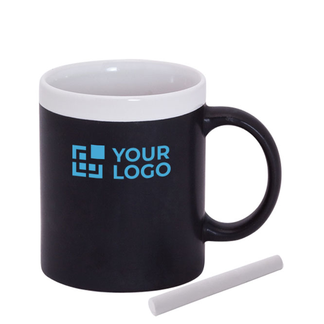 Mit Kreide beschreibbare Kaffeetasse als originelles Geschenk, 350ml Ansicht mit Druckbereich