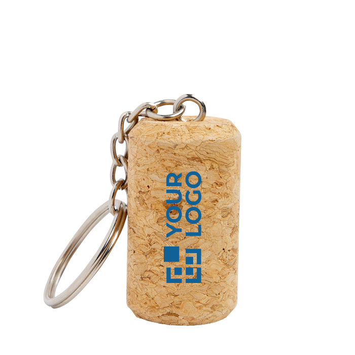 Original Werbe-Schlüsselanhänger in Form eines Korkens für Gastronomie farbe hellbraun