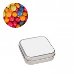 Silberne Schachtel mit Mini-Dragees mit Fruchtgeschmack 18g farbe silber