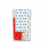 Transparente Box mit Dragees im Minz- und Fruchtgeschmack farbe erdbeere Hauptansicht