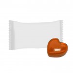 Herzförmige Bonbons mit Verpackung, Logo im Vollfarbdruck farbe orange