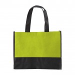 Zweifarbige Non-Woven-Tasche in vielen Farben, 80 g/m2 farbe hellgrün erste Ansicht