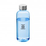 Einfache Flasche aus Tritan mit Logo Farbe blau Ansicht mit Tampondruck