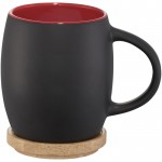 Gravierte Kaffeetasse mit Holzboden oder -deckel Farbe rot