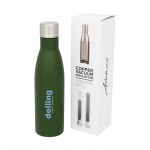 Gesprenkelte Flasche für Werbung Farbe grün Ansicht mit Tampondruck