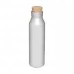Flasche als Werbeartikel mit originellem Deckel Farbe silber dritte Ansicht