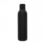 Einfarbige Thermoflasche bedrucken Farbe schwarz zweite Vorderansicht