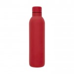 Einfarbige Thermoflasche bedrucken Farbe rot zweite Vorderansicht