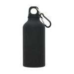 Trinkflasche Metall für Werbung in matter Ausführung Farbe schwarz zweite Vorderansicht