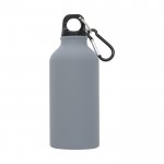 Trinkflasche Metall für Werbung in matter Ausführung Farbe grau zweite Vorderansicht