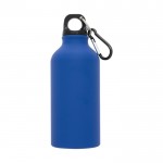 Trinkflasche Metall für Werbung in matter Ausführung Farbe blau zweite Vorderansicht
