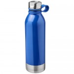 Große Edelstahl Trinkflasche als Werbeartikel Farbe blau