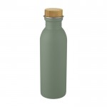 Stahlflasche mit Bambusdeckel Farbe mintgrün