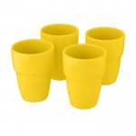 Stapelbare Keramikbecher Farbe gelb dritte Ansicht