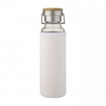 Flasche aus Borosilikatglas mit Hülle Farbe weiß zweite Vorderansicht
