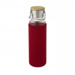 Flasche aus Borosilikatglas mit Hülle Farbe rot dritte Ansicht