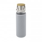 Flasche aus Borosilikatglas mit Hülle Farbe grau dritte Ansicht