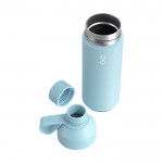 Edelstahl-Thermosflasche aus recyceltem Ozean-Plastik 500ml farbe pastellblau zweite Ansicht