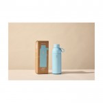 Edelstahl-Thermosflasche aus recyceltem Ozean-Plastik 500ml farbe pastellblau zweite Ansicht mit Box