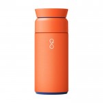 Edelstahl-Thermosflasche aus recyceltem Ozean-Plastik farbe orange