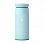 Edelstahl-Thermosflasche aus recyceltem Ozean-Plastik farbe pastellblau