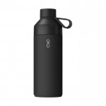 Edelstahl-Thermoflasche aus recyceltem Plastik aus dem Ozean farbe schwarz