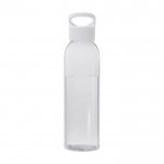 Transparente Flasche aus recyceltem Kunststoff, 650 ml farbe weiß zweite Vorderansicht