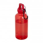 Transparente Flasche aus recyceltem Kunststoff, 400 ml farbe rot