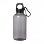 Transparente Flasche aus recyceltem Kunststoff, 400 ml farbe schwarz zweite Vorderansicht