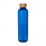 Transparente Flasche aus recyceltem Kunststoff, 1 L farbe blau zweite Vorderansicht