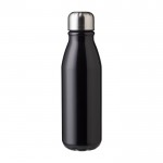 Flasche aus recyceltem Alu mit Schraubverschluss, 550 ml farbe schwarz erste Ansicht