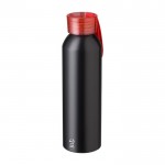 Flasche aus recyceltem Aluminium mit mattem Finish, 650 ml farbe rot dritte Ansicht