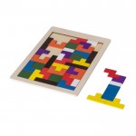 Puzzlespiel mit 40 bunten Holzteilen farbe braun fünfte Ansicht