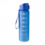 Flasche aus RPET mit Anzeige der Kapazität und Trinkzeit, 1L farbe ultramarinblau erste Ansicht