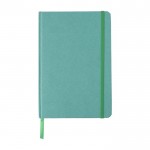Notizbuch aus recyceltem Karton mit gestreiften Blättern, A5 farbe grün erste Ansicht