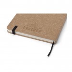 Notizbuch aus recyceltem Leder mit linierten Blättern, A5 farbe schwarz fünfte Ansicht