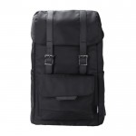 Laptop-Rucksack aus RPET mit Klappe und Tasche, 15” farbe schwarz erste Ansicht