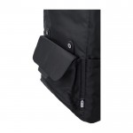 Laptop-Rucksack aus RPET mit Klappe und Tasche, 15” farbe schwarz dritte Ansicht