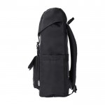 Laptop-Rucksack aus RPET mit Klappe und Tasche, 15” farbe schwarz siebte Ansicht