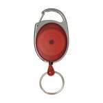 Original-Schlüsselanhänger mit Karabiner und ausziehbarem Clip Farbe Rot zweite Vorderansicht