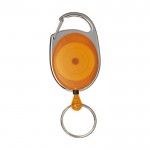 Original-Schlüsselanhänger mit Karabiner und ausziehbarem Clip Farbe Orange zweite Vorderansicht