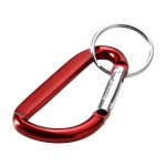 Schlüsselanhänger aus recyceltem Aluminium mit Karabiner farbe rot
