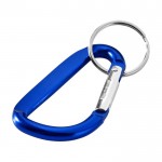 Schlüsselanhänger aus recyceltem Aluminium mit Karabiner farbe köngisblau