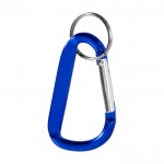 Schlüsselanhänger aus recyceltem Aluminium mit Karabiner farbe köngisblau zweite Vorderansicht