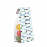 Zuckerhaltige Gummibärchen mit bedruckbarem Karton, 100 g farbe transparent Hauptansicht