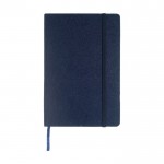 Notizbücher mit weißem Papier als Werbegeschenk Farbe Marineblau zweite Vorderansicht