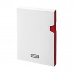 Qualitätsnotizbuch für Führungskräfte Farbe rot Ansicht mit Box