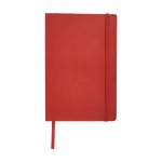 Buntes Notizbuch mit Softcover als Werbemittel Farbe Rot zweite Vorderansicht
