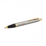 Zweifarbiger Kugelschreiber mit vergoldeter Oberfläche Farbe silber Ansicht mit Tampondruck