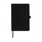 Notizbuch mit Wildledereinband Farbe schwarz zweite Vorderansicht